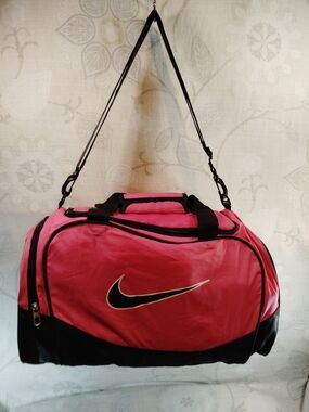 Nike Pink and Black Duffel Bag